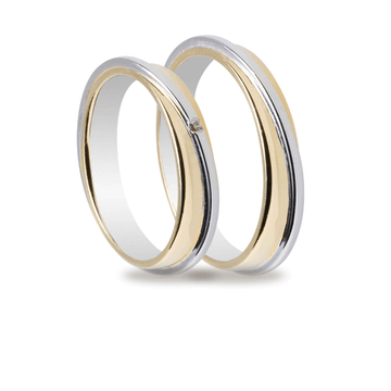 Βέρες Σετ Χρυσές Λευκόχρυσες Λουστράτες με Ζιργκόν MASCHIO FEMMINA TMF-44 - themelidisjewels